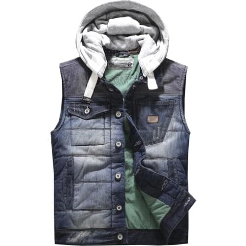 Classic Denim Vest Men Slim Fit Sleeveless Jean Jacket Vests Turn-down Collar Waistcoat For Men