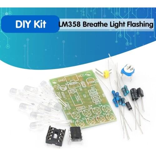 LM358 Breathe Light Lamp Flicker 8pcs 5MM Blue LED Flashing Lamp Parts DIY Electronic Kit Suite Electronic Components Supplies
