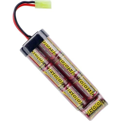 Melasta 7S 2/3A 8.4V 1600mAh NiMH Flat Battery Pack with Mini Tamiya Connector for Airsoft Guns MP5, Scar, M249, M240B, M60, G36