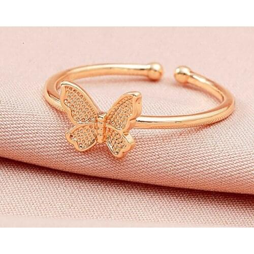 New Design Fashion Jewelry Opening High-grade Copper Inlaid Zircon Butterfly Ring Luxury Shiny Cocktail Party Ring For Women