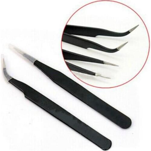 Eyelash Extension Tweezers for Eyelashes Stainless Steel Straight + Bend Wholesale Tweezer Eyebrow Volume Tweezers Set