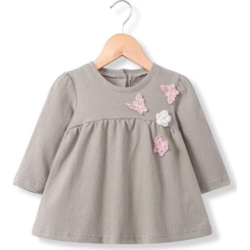 2019 Toddler Girls Dress Long Sleeves Girl Dresses for Party Cotton Butterfly Princess Costume Newborn Baby Little Girls Dresses