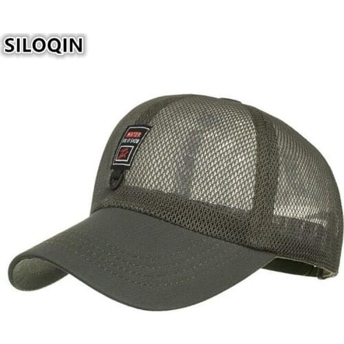 SILOQIN Unisex Ventilation Mesh Hat Adjustable Head Size Breathable Baseball Caps For Men And Women New Brand Snapback Visor Cap