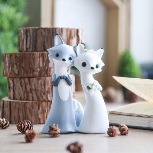 FOREST ANIMAL STATUE HANDMADE FIGURINES CRAFTS ECO-FRIENDLY RESIN FOX DEER HOME DECORATION ACCESSORIES CHILDREN GIFTS ORNAMENT