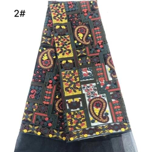 Super quality french net lace fabric embroidered tulle lace fabric SYJ-10619 for fashion dress