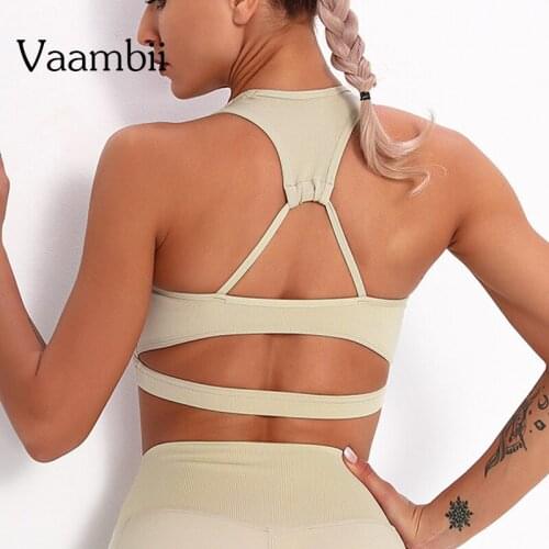 Open Back Crop Top Seamless Sporty Woman Top High Impact Xl Sports Bra For Women Sportwear Sexy Running Sport Bra Active Bra