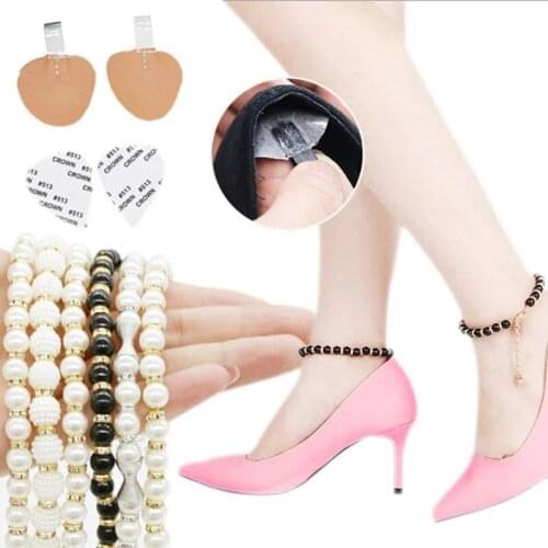 Women Shoelaces For High Heels Pearl Heels Band Shoe Belt Ankle Holding Loose Anti-skid Bundle Tie Straps Band Shoes Decoration