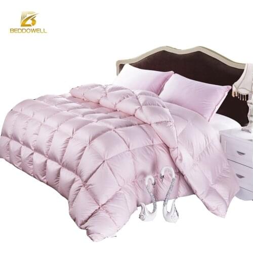 Winter Goose Down Comforters Soft Warm Quilts Pink White Blanket Double Bed Queen King Size Hotel Duvet Soft Warm Quilts