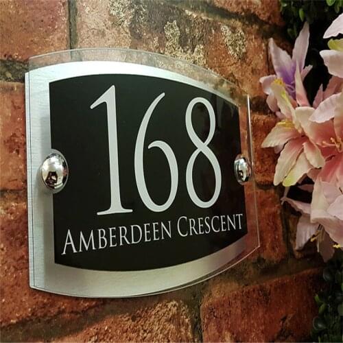 Contemporary House Signs Plaques Door Numbers 1 - 999 Personalised Name Plate