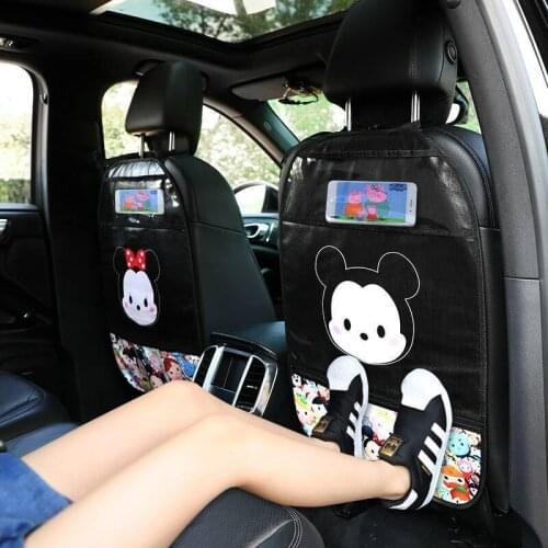 Car Seat Back Cover Protector Cute Cartoon Car Anti Kick Mat With Bag Waterproof Car Seat Back Protector For Kids Anti Kick Pad