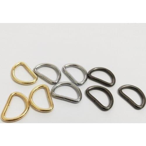 10PCS Metal D Ring For bags stainless gun black DIY Ribbon clasp belt buckle For Pet Collar Sewing Strap Bag Parts & Accessories