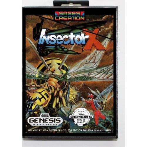 16 bit Sega MD game Cartridge with Retail box - Insector-X game cart for Megadrive for Genesis system
