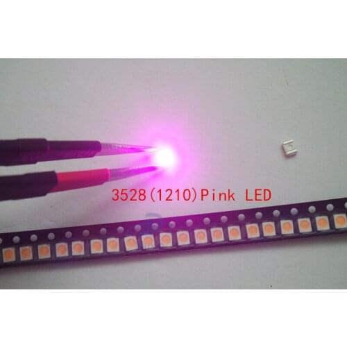 2016 New Arrival Time-limited Led Diode 6000pcs 3528/1210 Pink Smd/smt Plcc-2 Light-emitting Ultra Bright Diodes free Shipping