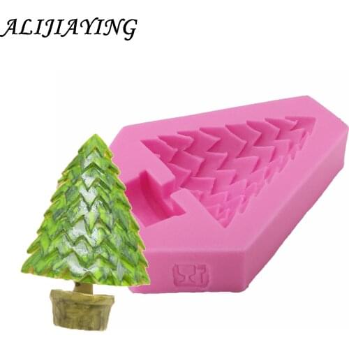 3D Christmas tree Shaped Silicone Mold Cake Decoration Fondant cookies tools Silicone Mould Gumpaste Candy D0816