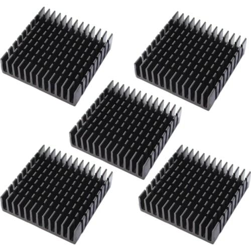 5pcs x 40mm*40mm*11mm New Black Heat Sink Aluminum Heatsink For LED Power Transistor