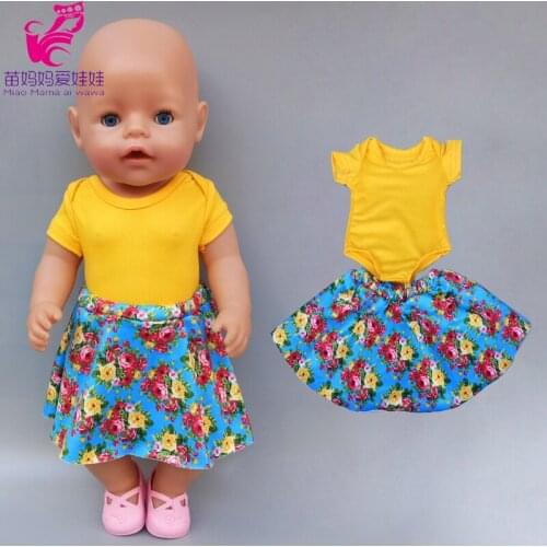 Fit for 18 inch baby doll white dress for 18" 43cm bebe new born doll accessory baby girl play toy gifts