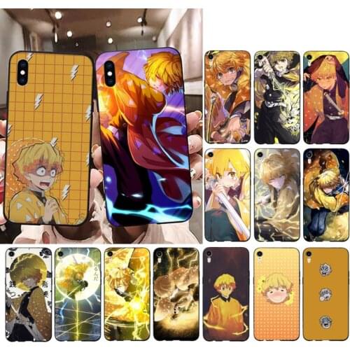FHNBLJ Demon Slayer Kimetsu No Yaiba Agatsuma Zenitsu Phone Case for iPhone 11 12 pro XS MAX 8 7 6 6S Plus X 5S SE 2020 XR cover