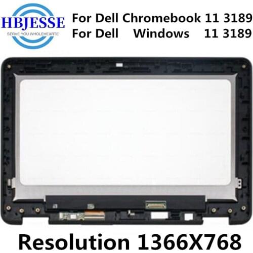 For Dell Latitude 11 3189 HD LED LCD Screen+ Touch Digitizer Glass + Frame Assembly Replacement 11.6" 1366 x 768 1RHN9