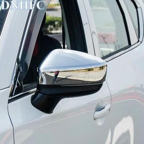 DNHFC Silver shiny style Car rear-view mirror decorative cover for MAZDA CX-5 CX5 2nd Generation 2017 2018 Car Styling