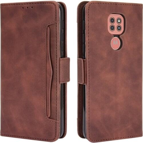 For Motorola G9 Play Flip Case Luxury Leather Card Slot Removable Wallet Cover for Motorola Moto G9 Case Moto G 9 9G Shockproof