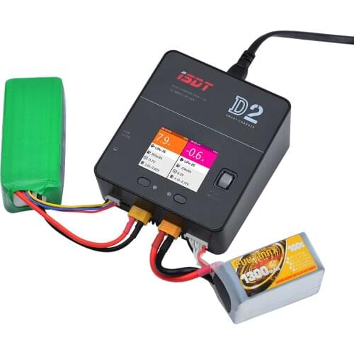 ISDT D2 MarkⅡ AC 200W 12A 2-6S Dual Channel Battery Balance Charger For Lilon LiPo LiHV NiMH Pb Gaoneng Tattu Battery RC Models