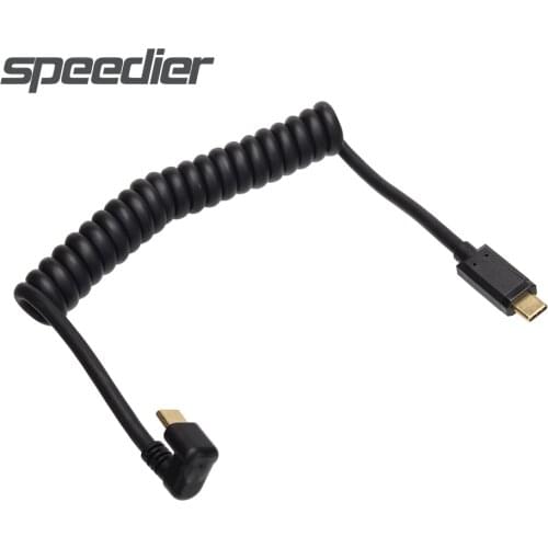 Camera 180 Degree U Shape Type C To Type C Male To Male USB C Charging Cable, 4K Video Spring Spiral Coild USB C Cable