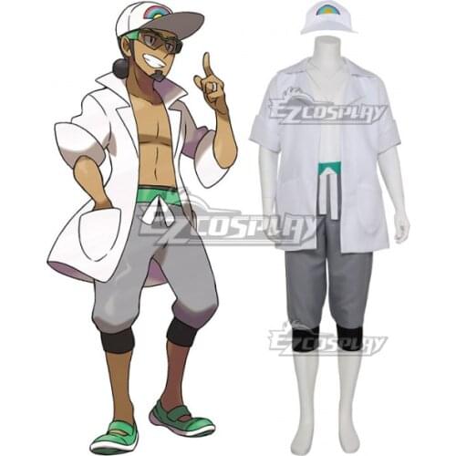 Pocket Monsters Cosplay Sun Moon Alola Region Wrestler Professor Kukui Uniform Halloween Suit Cosplay Costume E001