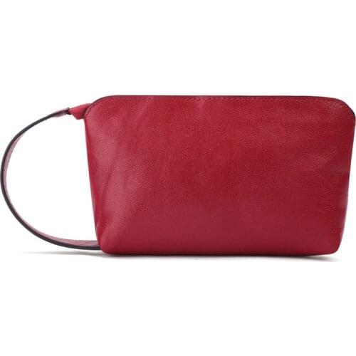 Clutch Simple Mobile Zipper Womens Fashion Female Capacity Wallet Vintage Ladies Small Handbag Solid Genuine Phone Bag Leather