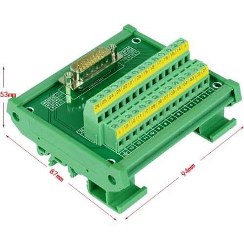 DB26 D-Sub DIN Rail Mount Interface Module , DB26 male Breakout Board ,DB26 splitter