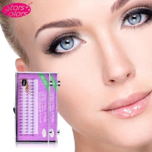 Natrual mink hair silk lashes eyelash extensions false eyelash extensions 6d fake lashes 0.07 thickness Ciliary Flying Colors