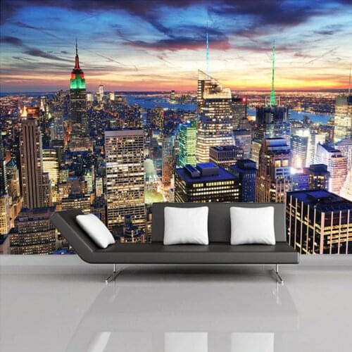 Custom Mural Wallpaper European Style 3D Stereoscopic New York City Bedroom Living Room TV Backdrop Photo Wallpaper Home Decor