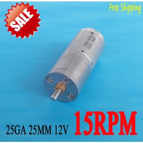 NEW 12v dc motor 25MM 12V 15RPM Powerful High Torque DC Gear Box Motor