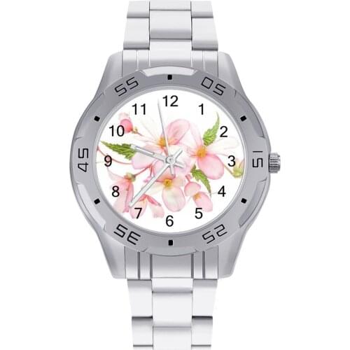 Peach Quartz Watch Stainless Photo Wrist Watch Woman Fitness Vintage Good Quality Wristwatch
