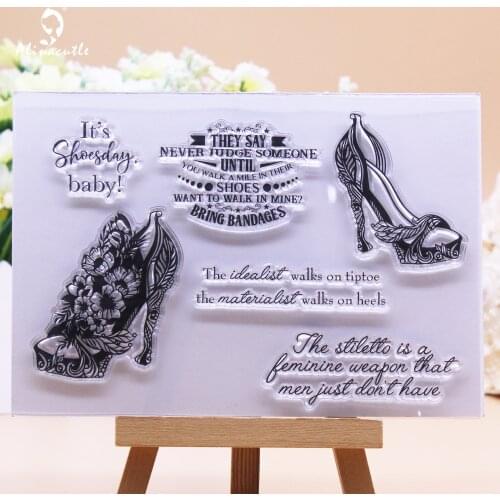 CLEAR STAMPS Its Shoes Day DIY Scrapbooking Card Album Paper Craft Rubber Roller Transparent Silicon Stamp AlinaCraft