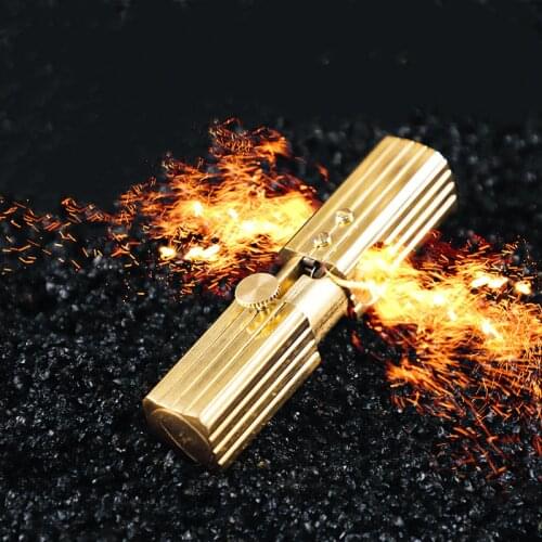Retro Kerosene Pure Brass Lighter Automatic Bounce Ignition Gasoline Lighter World War I Collection Gadgets For Men