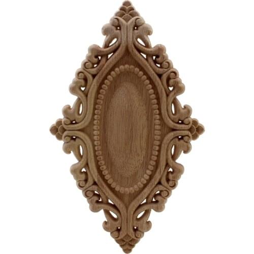 VZLX Rubber Wood Carved Corner Onlay Applique Exquisite Unpainted Vintage Home Decoration Accessories Figurine Wooden Letters