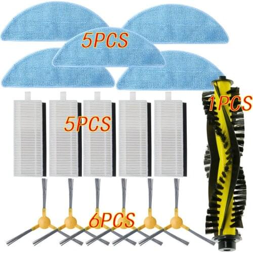 Side Brush Hepa Filter Mop Cloths Roller Brush for Neatsvor X500 Robot Vacuum Cleaner Accessories Roller Brush for Neatsvor