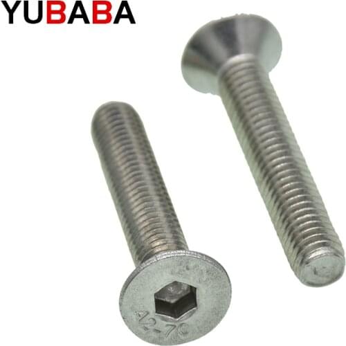 50Pcs DIN7991 JISB1194 Stainless Steel 304 Hexagonal Countersunk Screw Flat Head Hex Socket Machine Screw Bolt M2 M2.5 M3 M4