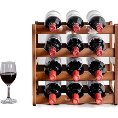 Wine rack decoration wine rack bamboo wood household small modern minimalist wine cabinet display rack wine lattice