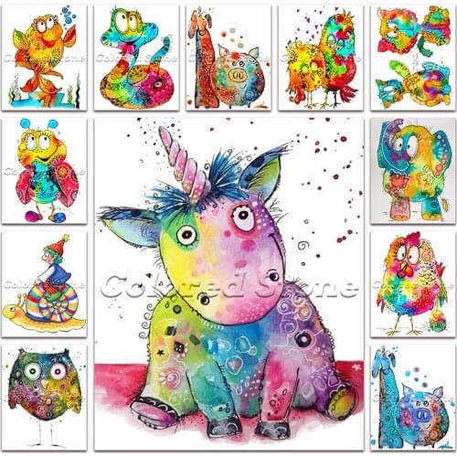New 5D Full Square Diamond Painting Embroidery Cross Stitch animals Fish snake cat chicken owl unicorn 3D Round Drill Mosaic 629