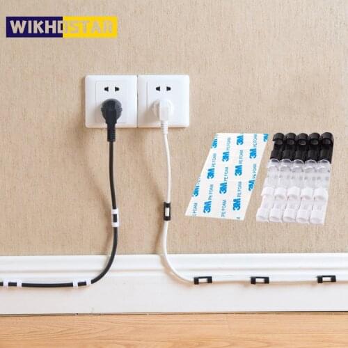 WIHKOSTAR Cable Winder Clip Cable Organizer Clips Cable Management Adhesive Charger Clasp Desk Wire USB Organizer Storage Rack