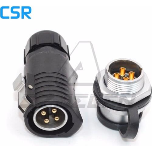 XHP20 , 4 pin waterproof connector, 20MM Power Panel Mount Adapter True Locking, 4pin Electrical Connector Plug and Socke