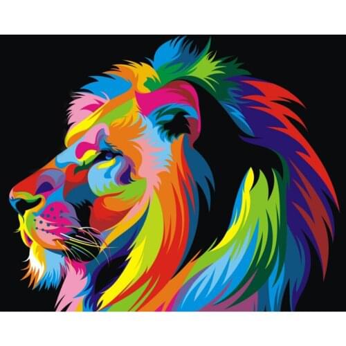 YNX new 5D diamond painting round diamond animal cross stitch square diamond DIY lion color diamond painting
