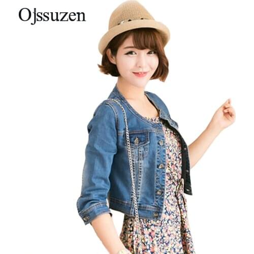 Ladies Denim Jackets Outwear Jeans Coat Classical Jackets Women Fashion Jeans Coats Rivets Basic Female Jackets Blue