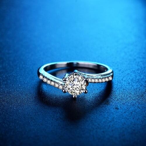 Round Ring for Women 925 Silver Jewelry with Zircon Gemstones Finger Rings Accessories Wedding Promise Party Gift Wholesale