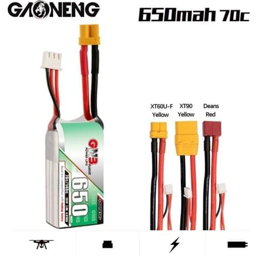 1/2/3PCS Gaoneng GNB 2S 7.4V HV Lipo Battery 650mAh 70C/140C with XT30U-F Plug for DYS FPV Racing Drone 4 Axis RC Drone Parts