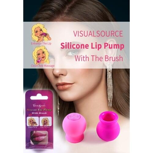 1pcs Silicone Lip Pump With Brush Pink Purple Lip Tools Pout Lip Enlarger Sexy Mouth Lips Natural Soft Lip Silicone Wholesale