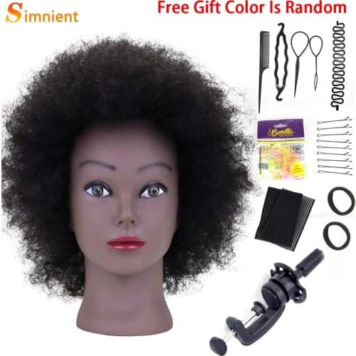 100% Really Human Hair Afro Mannequin Head Hairdressing Training Head For Salon Cosmetology Manikin Dummy Head For Braiding Hair