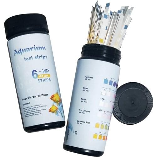 100pcs Water Tester Paper PH Meter Residual Chlorine Nitrate Nitrite Carbonate Hardness Test Strip for Aquarium Pool Fish Tank