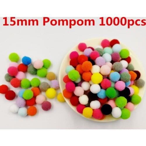 15mm Pompoms Wholesale 1000Pcs Pom Poms Fur Ball Toys Education Crafts DIY Apparel Sewing on Clothes Supplies Wedding Home Decor